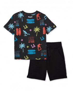 completo da bambino in maglia con stampa urbana (Copy)