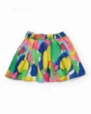 girls woven skirt with spotted print (1) (Copy)
